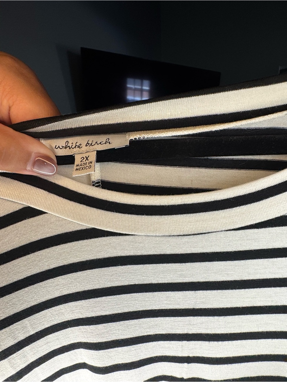 white birch Black & White Striped Short Sleeve Tee - Picture 3 of 3